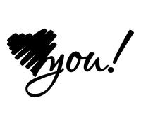 Sticker coeur coloré you