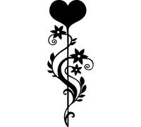 Sticker coeur entouré de fleurs