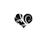 Sticker Coeur et fleur