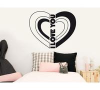 Sticker Coeur I Love You - Nombreuses tailles et couleurs disponibles