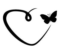 Sticker coeur magnifique et son papillon
