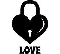 Sticker Coeur verrouillé Love
