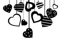 Sticker Coeurs pendus