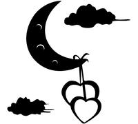 Sticker Coeurs pendus au ciel