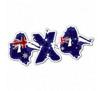 Sticker Collective 4X4 Australie Autocollant Drapeau Australien Voiture 4x4 drôle Ute