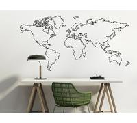 Sticker Contour Mappemonde 2 - Nombreuses tailles et couleurs disponibles