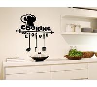 Sticker Cooking with love ustensiles - Nombreuses tailles et couleurs disponibles