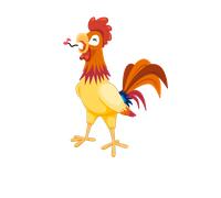 Sticker coq chanteur