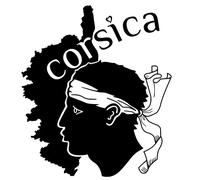 Sticker Corse, Stickers Auto Corsica, Autocollant Tete de Maure, Vinyle haute performance pour Voiture (15 x 17 cm, 1 - noir profond)