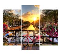 Sticker Coucher du soleil au bord d’un canal