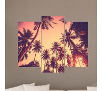 Sticker Coucher du soleil entre les palmiers