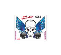 Sticker Crâne avec ailes 10x12cm