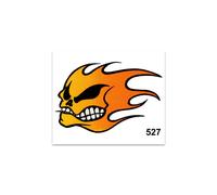 Sticker Crâne en flammes 10 x 12 cm