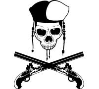 Sticker Cràne et armes de pirate