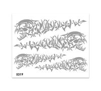 Sticker Crâne Tribal Argent 35 x 25 cm