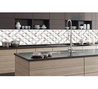 Sticker crédence - cuisine PETALES ROUGES-BRUNES 350 x 60 cm | Mur Arrière de la Cuisine - Crédence adhésive