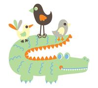 Sticker Crocodile et les oiseaux