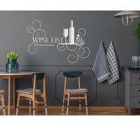 Sticker Cuisine Bouteille de vin avec Raisin - Nombreuses tailles et couleurs disponibles