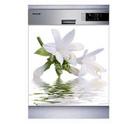 Sticker Cuisine Lave Vaisselle Fleur Blanche 60x60cm SLV1131 (Fond Blanc)