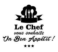 Sticker cuisine Le chef vous souhaite un bon appetit