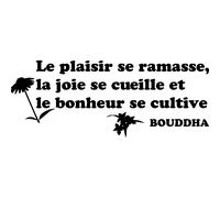 Sticker cuisine Le plaisir se ramasse et le bonheur se cultive - Bouddha