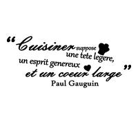Sticker Cuisiner suppose un coeur large (Paul Gauguin)