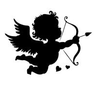 Sticker Cupidon avec une flèche et cœur