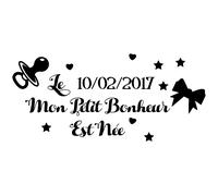 Sticker date personnalisable Mon petit bonheur