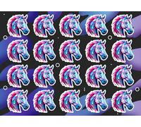 Sticker de cheval. Autocollant géométrique de tête de cheval pour moto, ordinateur portable, skateboard, casque, réfrigérateur, bagages ou autocollant de voiture multicolore (20 autocollants 3 cm)