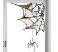 Sticker de fenêtre pour Halloween | 2D Flat Scary Spider Web Window Stickers | Scary Wall Decals Supplies Decorations for Apartment Classroom Dorm Christmas Bedroom Home Living Room Offices Birthday