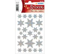 Sticker de Noël DECOR 'étoiles', argent, film irisé