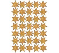 Sticker de Noel étoiles - HERMA - Autocollant doré à paillettes