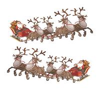 Sticker de Noël pour fenêtres motif traineau du père Noël et ses rennes Stickers décoratifs de Noël pour fenêtres de marque Stickers4., Vinyle, Small