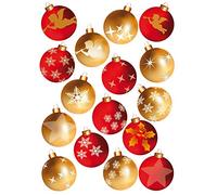 Sticker de Noël pour vitre, 21x29,7cm - Décoration de fenêtre électrostatique Boules de Noël