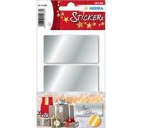 Sticker de Noël, rectangulaire, 34 x 67 mm, argent