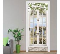 Sticker de porte 3D - CUNEARY - Trompe l'oeil - PVC - 45x200 cm - Intérieur