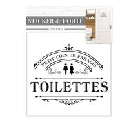 Sticker de Porte avec Citation - Toilettes