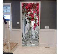 Sticker de Porte Trompe l'Oeil Effect 3D Paysage extérieur 95cm x 215cm Auto-Adhésif Amovible impermeable Autocollant Poster de Porte Stickers muraux pour Salon Cuisine Chambre Salle de Bain Mur