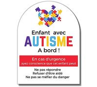Sticker de Voiture Enfant avec Autisme à Bord - autocollant de Voiture - Autisme Asperger - Hypersensible - Zebre - Atypique - Sticker voiture autisme