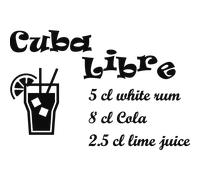 Sticker déco cocktail Cuba Libre