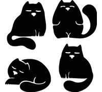 Sticker déco gros chats