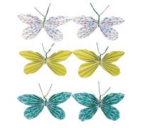 Sticker Déco: Papillons En Papier, Vert Éternel, 5x3cm,Av.Dot Adhés.Assort. 6 Pces
