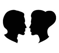 Sticker déco tête masculin et féminin