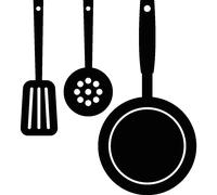 Sticker déco ustensiles de cuisine pendu