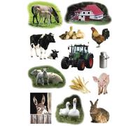 Sticker Décor - HERMA - Photos d'Animaux de la Ferme - 3 Planches - Autocollants en Papier - Mixte