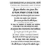 Sticker décoratif autocollant, les règles de la salle de jeux, 48 cm X 68 cm