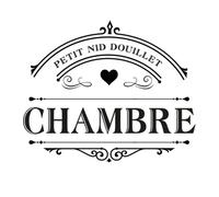 STC Sticker décoratif de porte Chambre – Noir G