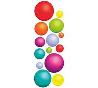 Sticker décoratif, illustration des balles colorés grosses et petites en multicolores, 68 cm X 24 cm