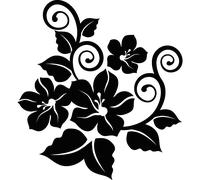 Sticker Décoration florale avec des feuilles