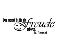 Sticker Der mensch ist für die freude geboren. (B Pascal)